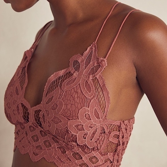 Free People FP One Adella Crochet Lace Sexy Boho Bralette in Copper XS - Picture 2 of 12